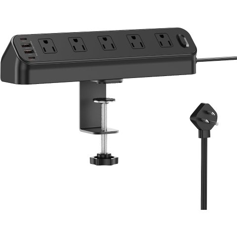  Desk Clamp Power Strip 10 Outlets 4 USB Ports