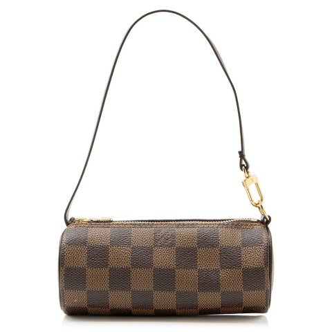  Pre-owned Brown Coated Canvas Leather Round Pochette