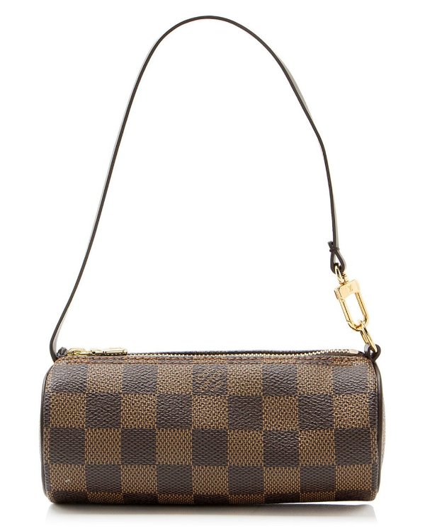  Pre-owned Brown Coated Canvas Leather Round Pochette