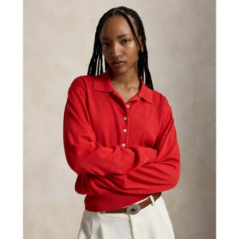 Ralph LaurenWool Polo-Collar Sweater