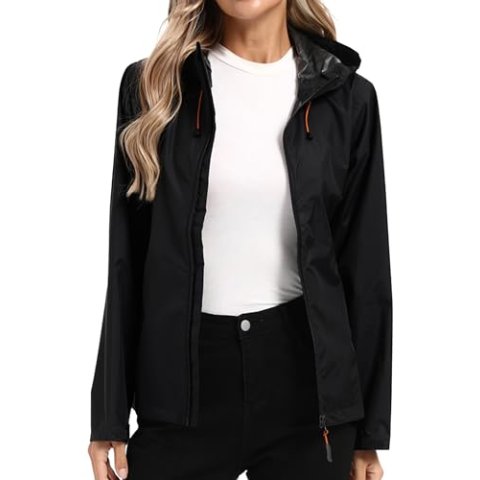 LeSies Women's Lightweight Waterproof Rain Jacket 2XL