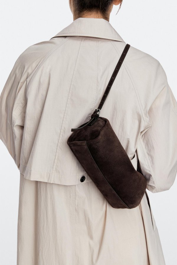 Massimo Dutti 麂皮牛皮单肩包