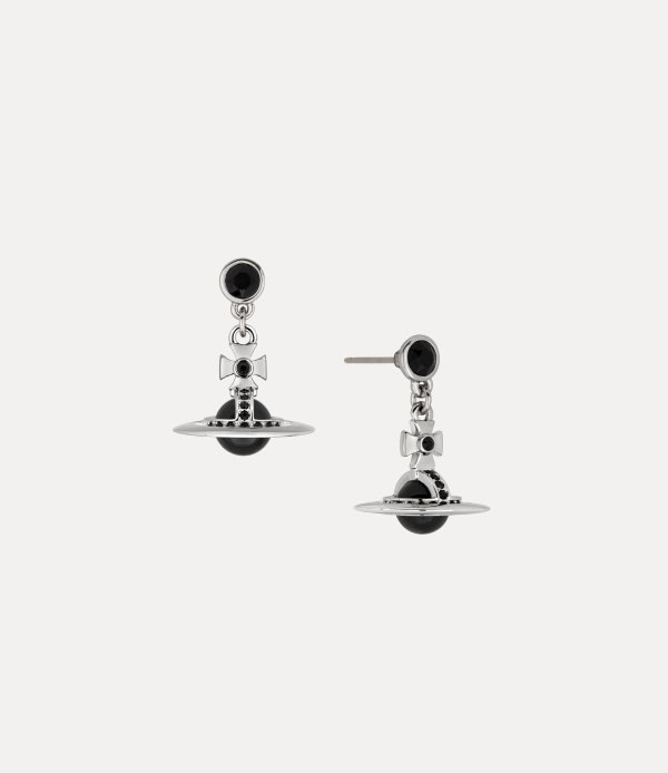 New Petite Orb 银色水晶耳坠