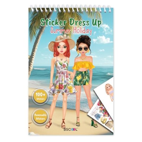 BSCOOL Sticker Dress Up Book for Girls Summer Holiday Fashion