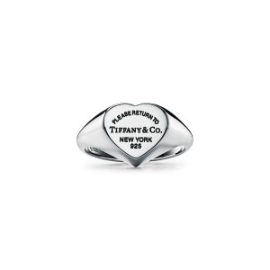 TIFFANY & Co 心形印章戒指 银质 小号