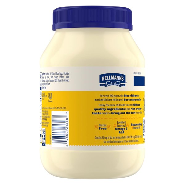 Hellmann's 经典顺滑浓郁蛋黄酱 30oz 无麸质 1瓶