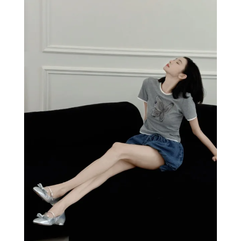 Justina Leather Mary Jane Ballet Flat