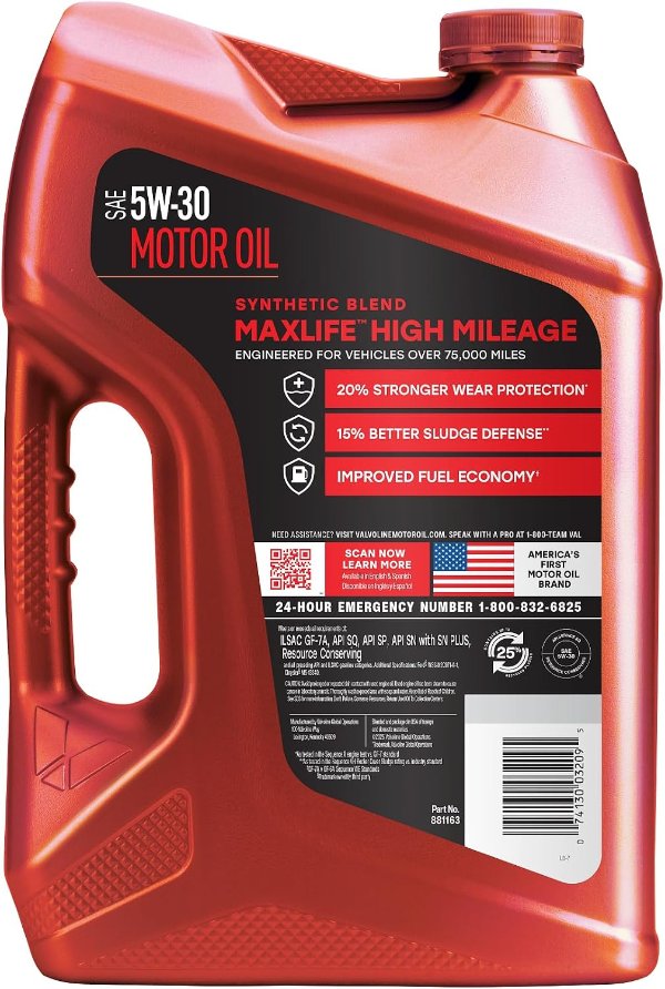  MaxLife 高里程合成机油 5W30 5夸脱