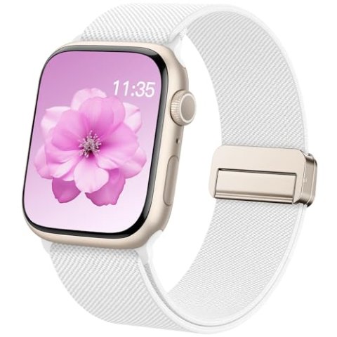 Stretchy Loop Sport Band Compatible with Apple Watch Adjustable Magnetic Clasp Multi-Size