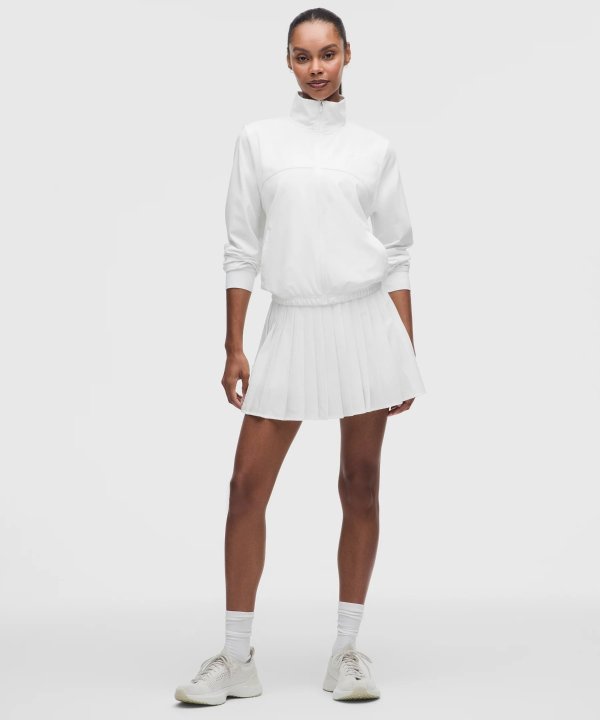 High-Rise Pleated Tennis Skirt Long