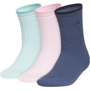 adidas 女士舒适软底运动袜 3双