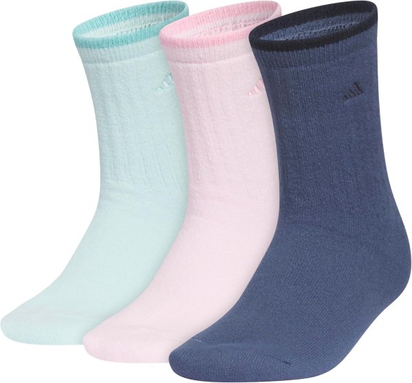 adidas 女士舒适软底运动袜 3双