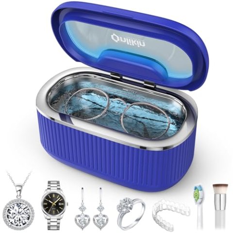 onlikin 45KHz Ultrasonic Cleaner 5 Timer 3 Modes 20oz 304 Stainless Steel