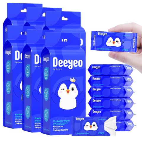 6提 Deeyeo OntheGo 便携无香可冲湿巾 7片装