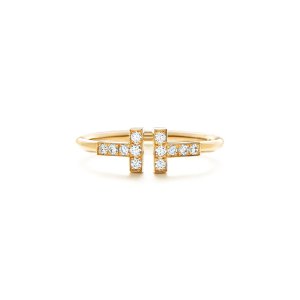 TIFFANY & Co 18K黄金钻石线圈戒指