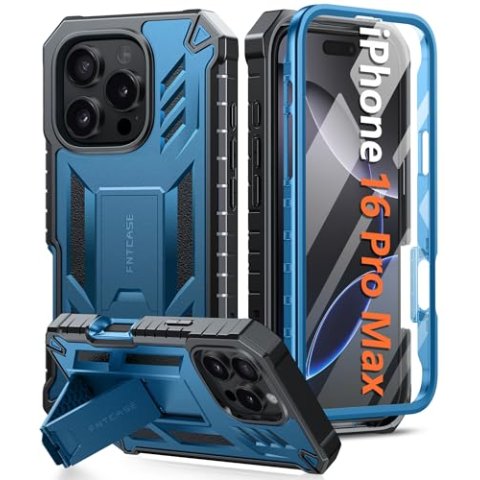 FNTCASE iPhone 16 Pro Max 手机壳 内置屏幕保护 支架