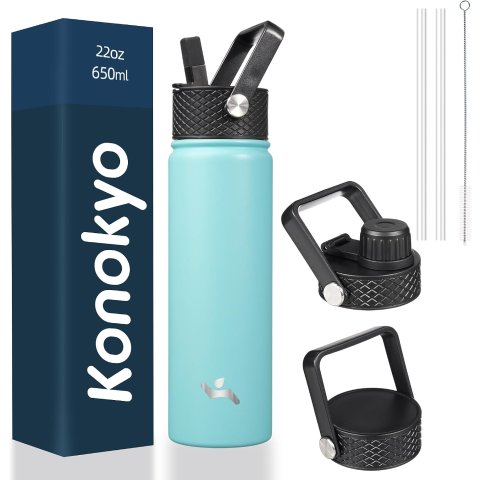 Konokyo 22oz 不锈钢保温吸管水瓶
