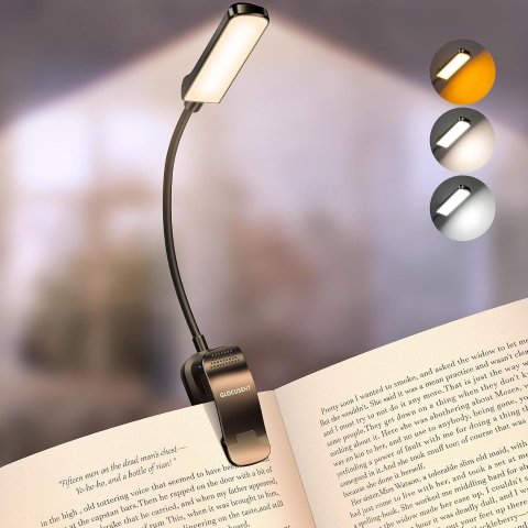 Glocusent  13 LED Rechargeable Clip-On Book Light for Reading