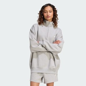 adidas ESSENTIALS 半拉链抓绒卫衣