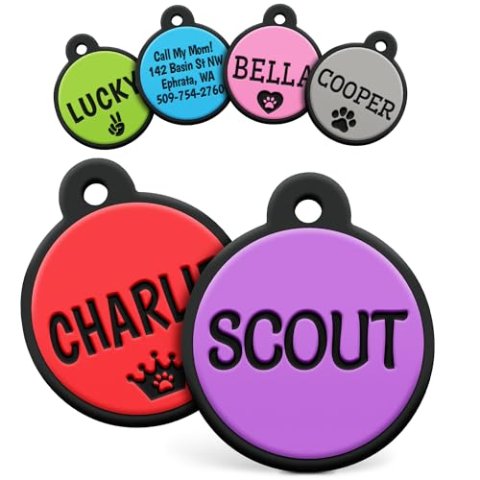 GoTags Silicone Pet Tag Personalized Engraved Silent