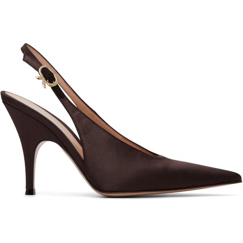 Gianvito RossiSofia Satin Pointed Toe Sling Heels