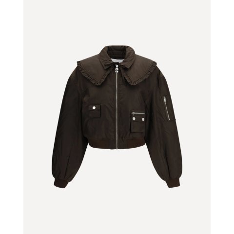 GANNI Duchesse Nylon Bomber Jacket