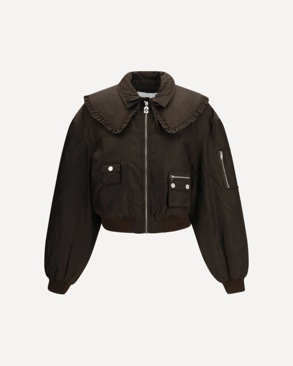 GANNI Duchesse Nylon Bomber Jacket