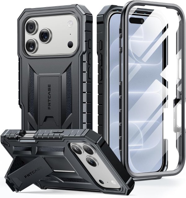 FNTCASE iPhone 18 Pro 保护壳 内置膜 支架