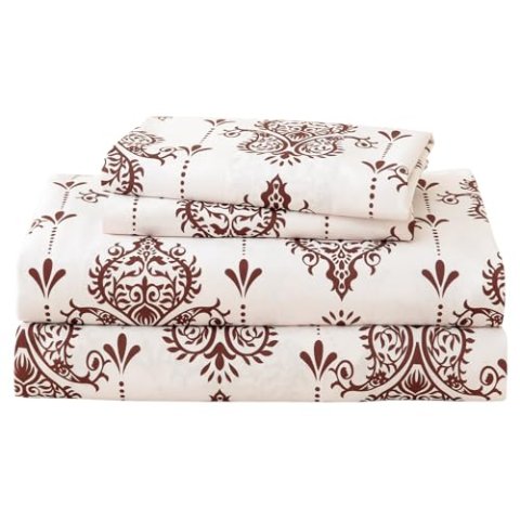 ChicView Queen Size 4-Piece Boho Printed Bed Sheets Set