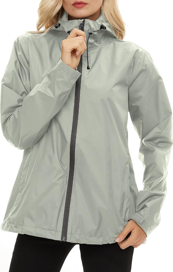 LeSies Women's Lightweight Waterproof Rain Jacket