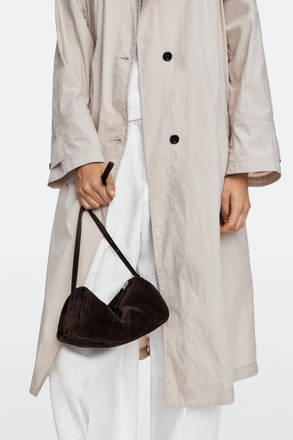 Massimo Dutti 麂皮牛皮单肩包