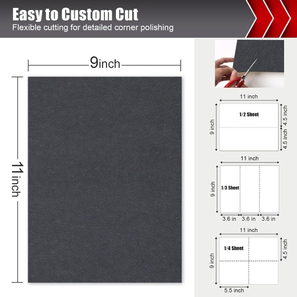 BOSHCRAFT 9"x11" Wet Sandpaper Assortment 25 Pack (400-5000 Grit)