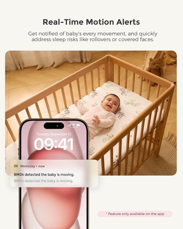 Momcozy 智能婴儿监护器 5英寸 1080P 带摄像头壁挂