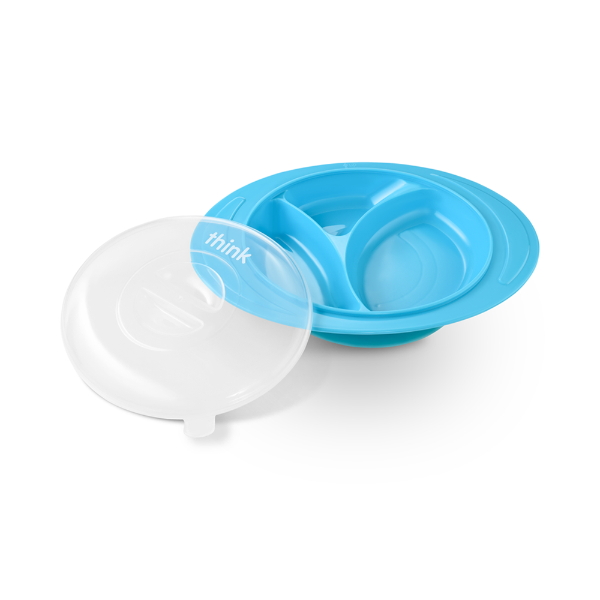 ThinkSaucer Suction Plate 3-Section Lt. Blue