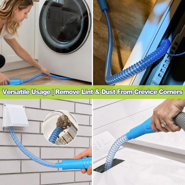 Sealegend Dryer Vent Cleaner Kit 2-Pack Vacuum Hose Attachment & Brush