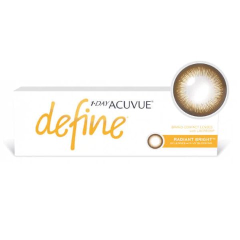 Acuvue 1-Day Define Radiant Bright Circle Lenses 30 Pack Brown 14.2mm