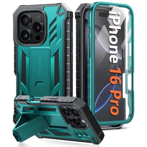 FNTCASE iPhone 16 Pro 保护壳 自带支架屏幕膜