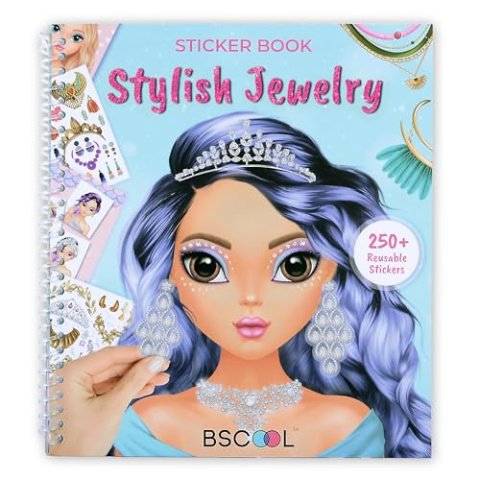 BSCOOL Jewelry Reusable Sticker Book for Kids Girls