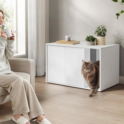 SONGMICS HOME Cat Litter Box Enclosure Tool-Free Assembly