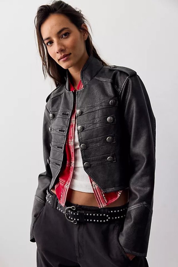Ryland Vegan Leather Band Jacket