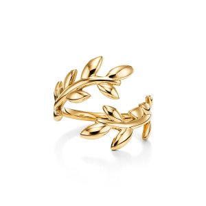 TIFFANY & Co 橄榄叶开口戒指 黄金