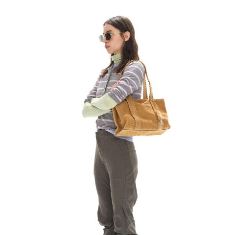 Shell Duffel Toffee Fringe Cow Leather Bag