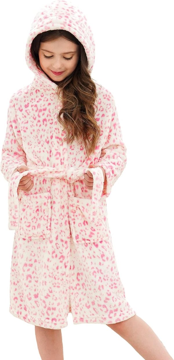 Doctor Unicorn Soft Hooded Bathrobe Sleepwear for Girls