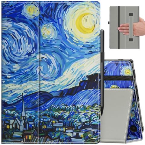 VORI Case for Amazon Kindle Fire HD 10 (13th/11th Gen) Slim Folding Stand Cover with Auto Wake/Sleep & Hand Strap