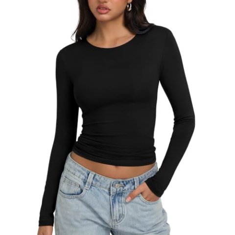 REORIA Women’s Slim Fit Long Sleeve Basic Top