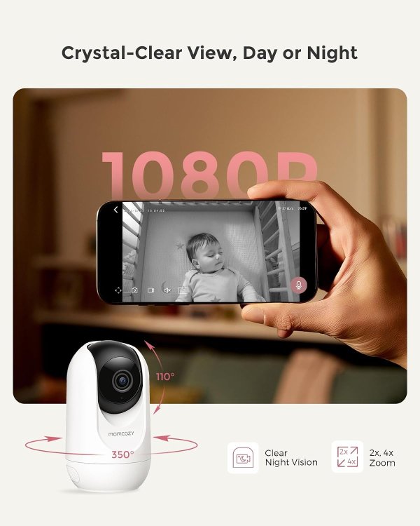 Momcozy 智能婴儿监护器 5英寸 1080P 带摄像头壁挂