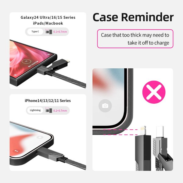 MPATIBY 4合1 240W USB-C 快充线 EMark芯片
