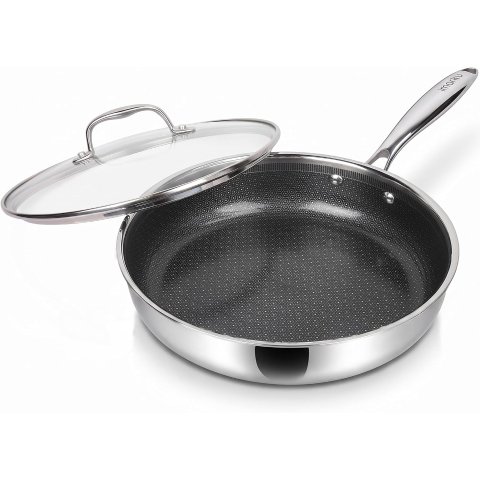 imarku 12-Inch Nonstick Ceramic Frying Pan with Lid