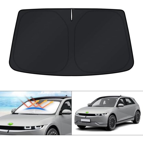 KUST Windshield Sun Shade for Hyundai Ioniq 5 34.5x58.5inch UV Block Foldable