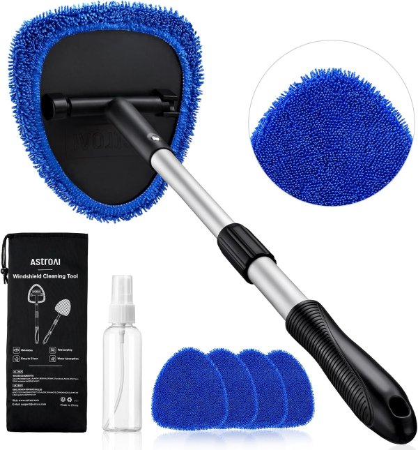  21-Inch Extra Long Windshield Cleaner Tool & Car Interior Detailing Kit